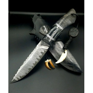 ВОВК 4 ексклюзивний ніж ручної роботи ПАВЛА ГОНЧАРЕНКА, замовити купити в Україні (Сталь - ДІ103МП™ в обкладках з нержавіючого дамаску 64 HRC). Photo 3